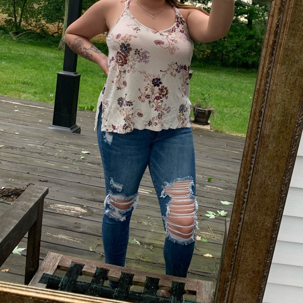 Floral American Eagle Tank Top